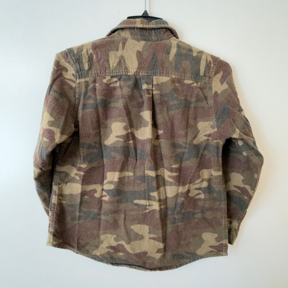 Faded Glory Boys’ Olive Camo Flannel Shirt – Size Large (10–12) - Picture 3 of 8